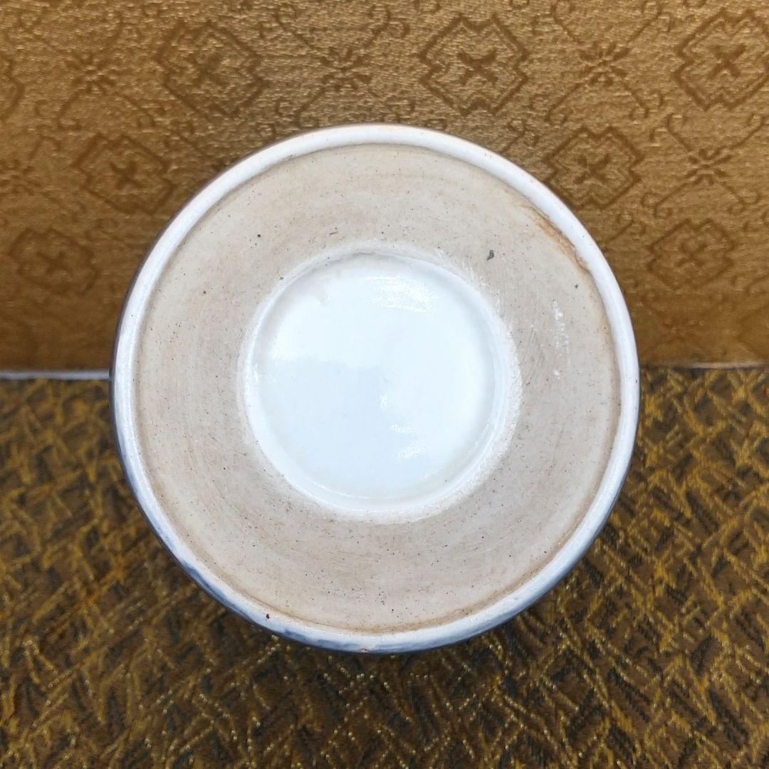 【お値下げしました！】古伊万里　そば猪口　瑠璃釉　花鳥　山水図