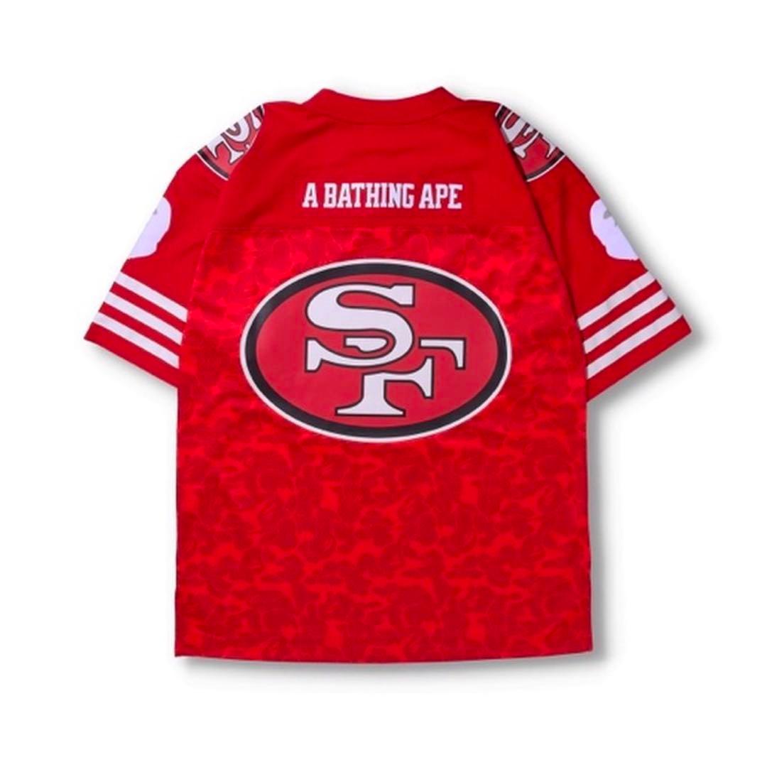 【バミキ】A BATHING APE 49ERS アメフトゲームシャツ