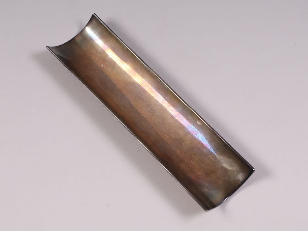 【MB20】煎茶道具 杉本儀助(作) 素銅内銀張 高肉象嵌 仔犬 茶合 金工