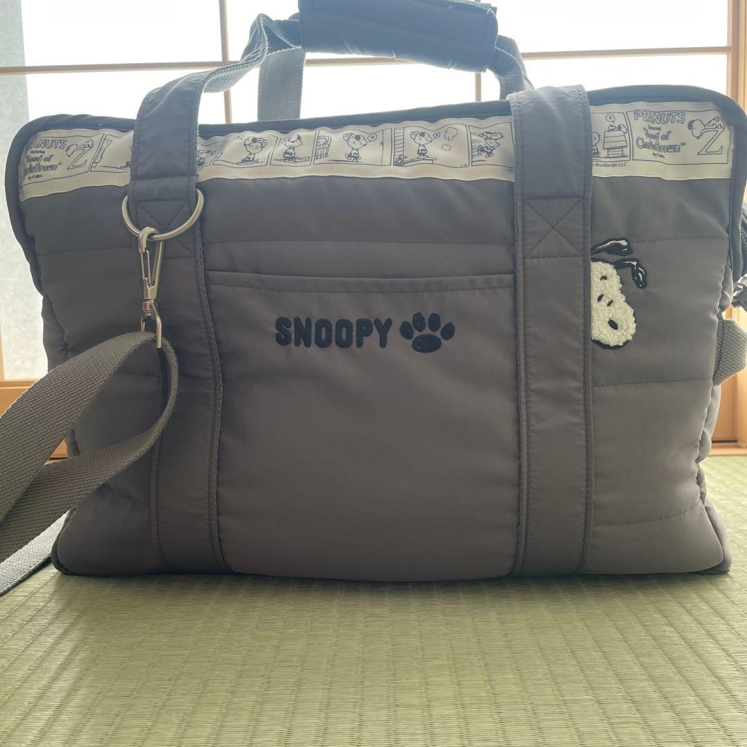 SNOOPY 犬用キャリーバッグ グレー