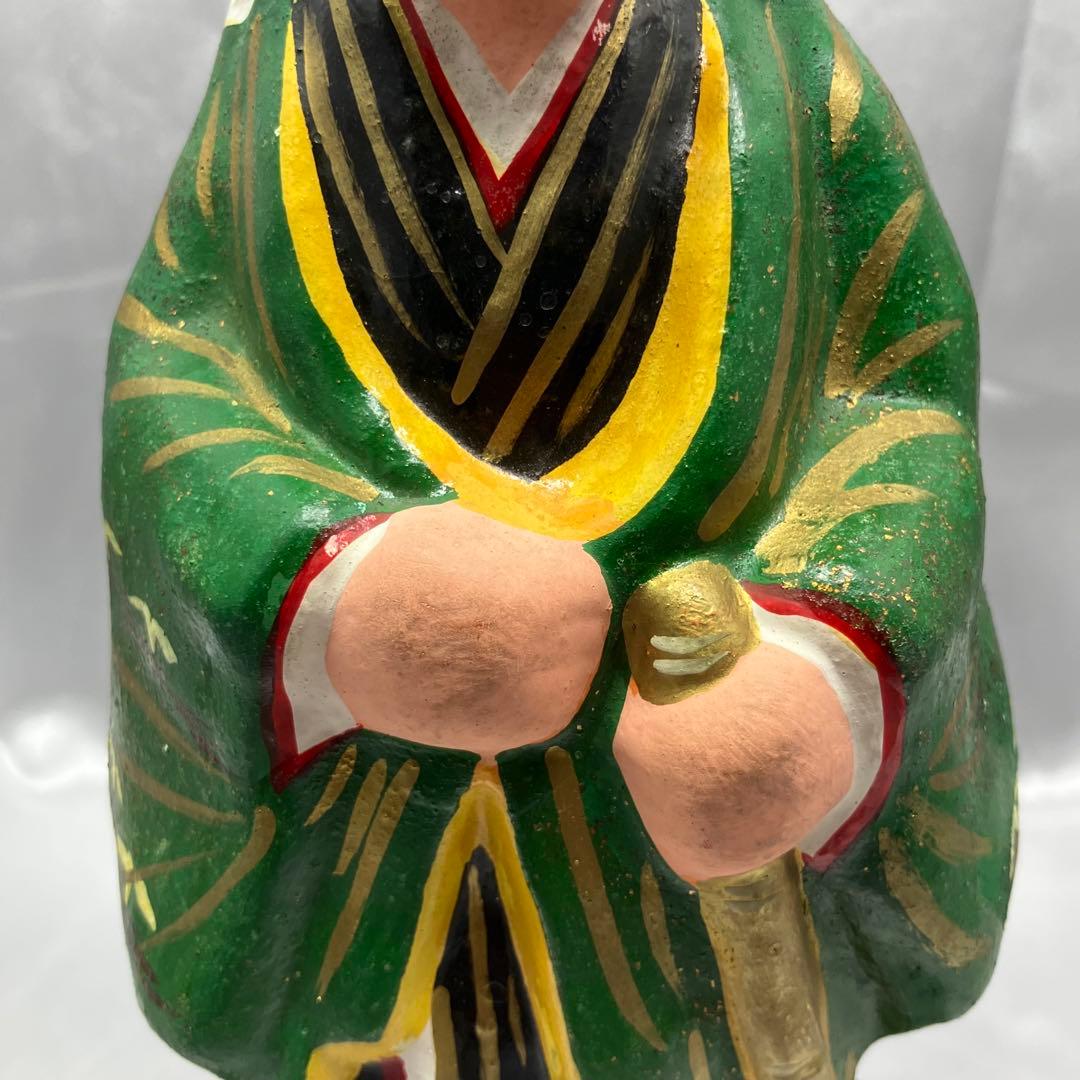 【昭和31年作】 郷土玩具 土人形 高砂 2体セット 縁起物 尉と姥 夫婦円満