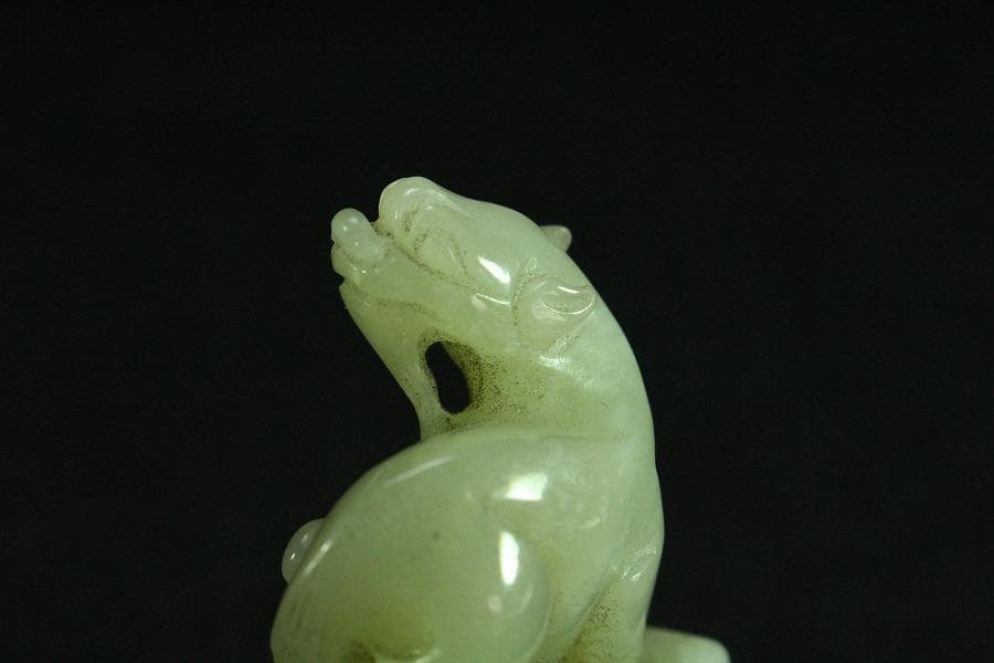 中国美術 白玉 獅子 印(K-YC542)