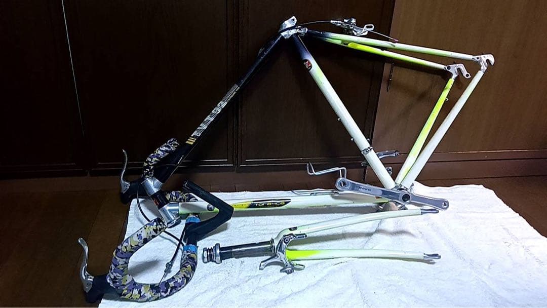 トライアスロン・TTバイクフレーム ホワイト/イエロー/ブラック