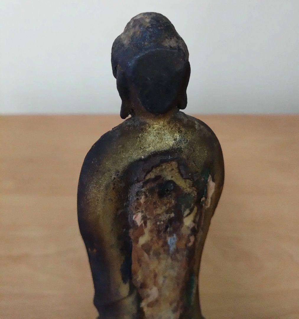 木彫り　金彩　阿弥陀如来像　江戸時代