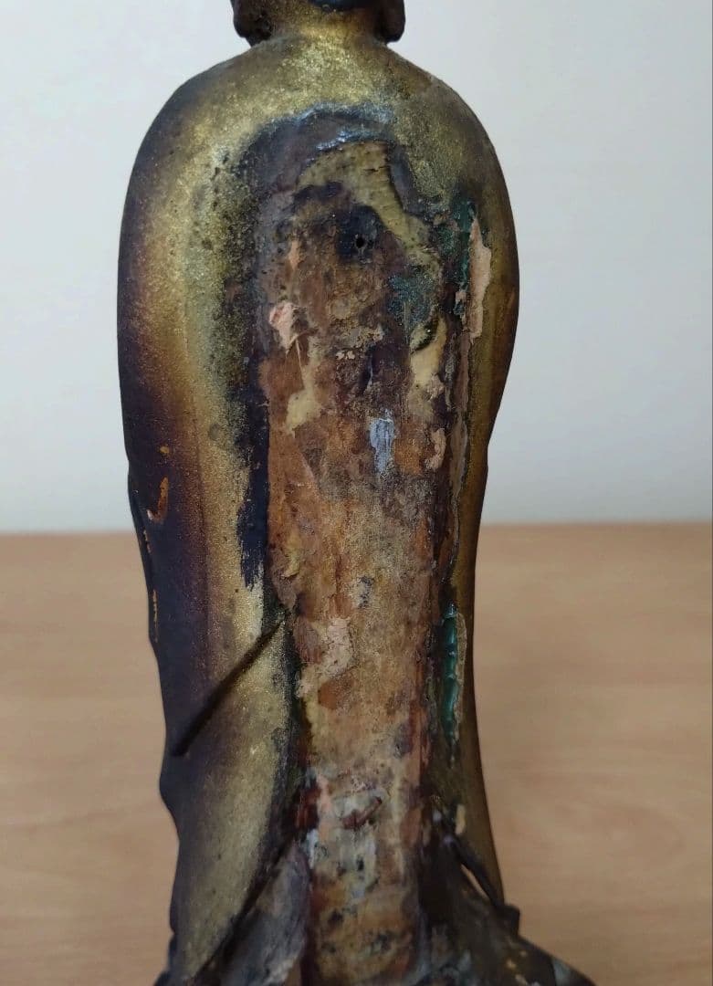 木彫り　金彩　阿弥陀如来像　江戸時代