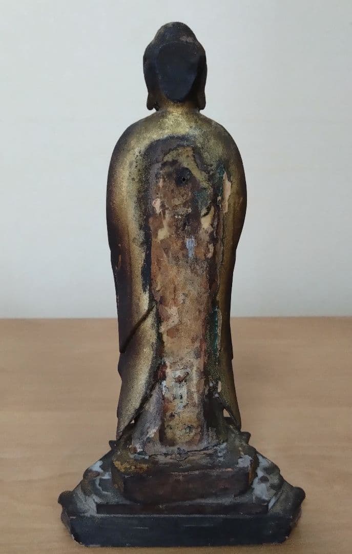 木彫り　金彩　阿弥陀如来像　江戸時代