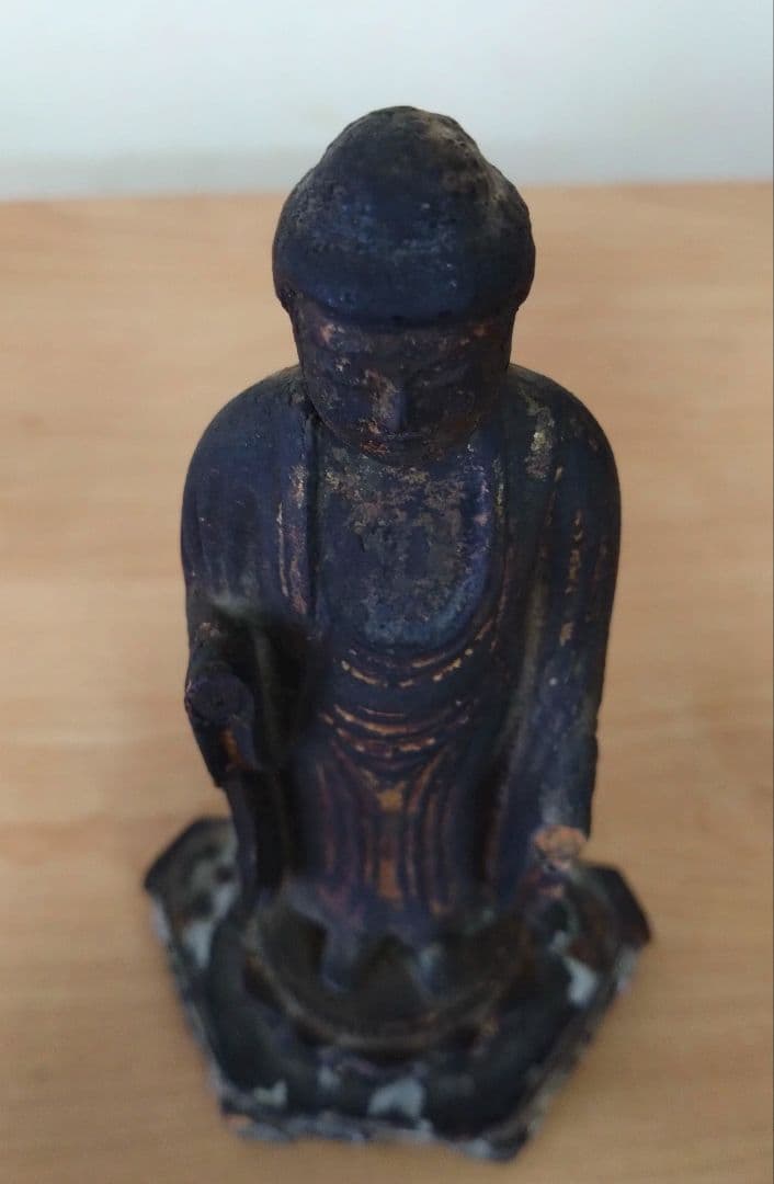 木彫り　金彩　阿弥陀如来像　江戸時代