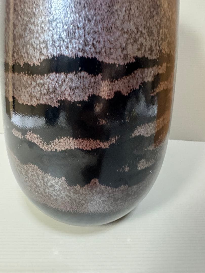 2285 藤井朱明作　天目白光　花瓶　未使用