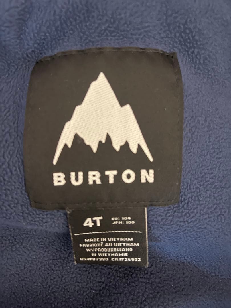 Burton 子供用スノーボードウェア 緑色葉柄