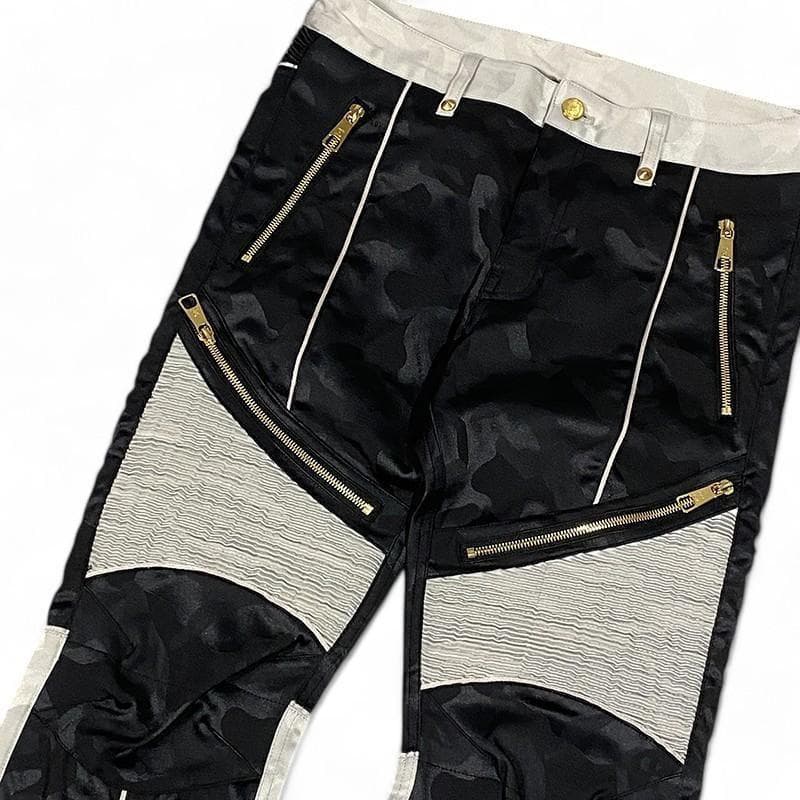 マークアンドロナ ストレッチパンツ カモフラ 迷彩柄 ブラック S