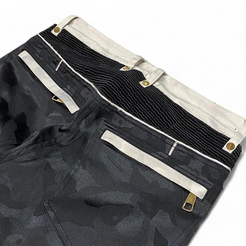 マークアンドロナ ストレッチパンツ カモフラ 迷彩柄 ブラック S