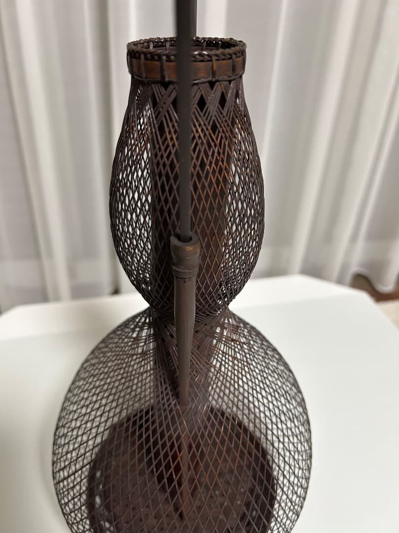 船橋重郎作　瓢形 手付竹花籠 (茶道具)