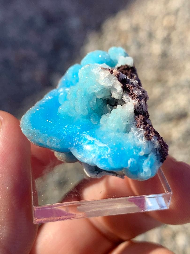 ブルーヘミモルファイト 結晶　コンゴ　発色抜 群　透け感良好　鉱物標本6