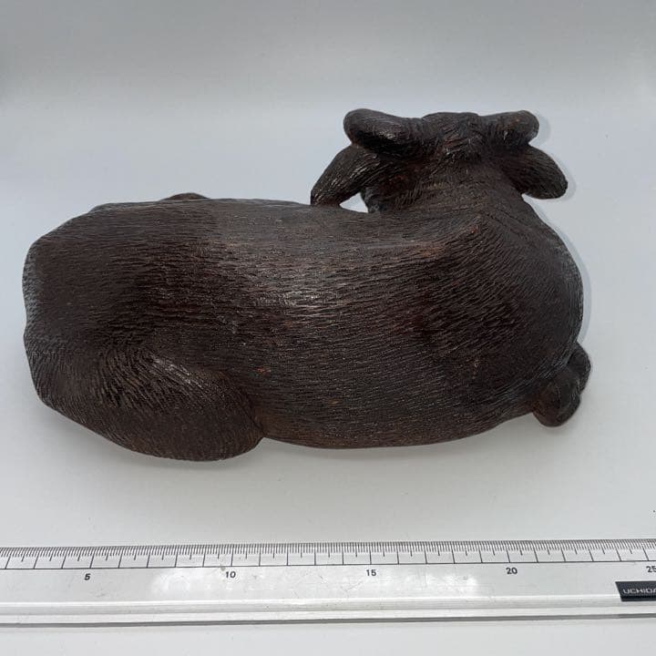 牛の木彫り 置物 アンティーク