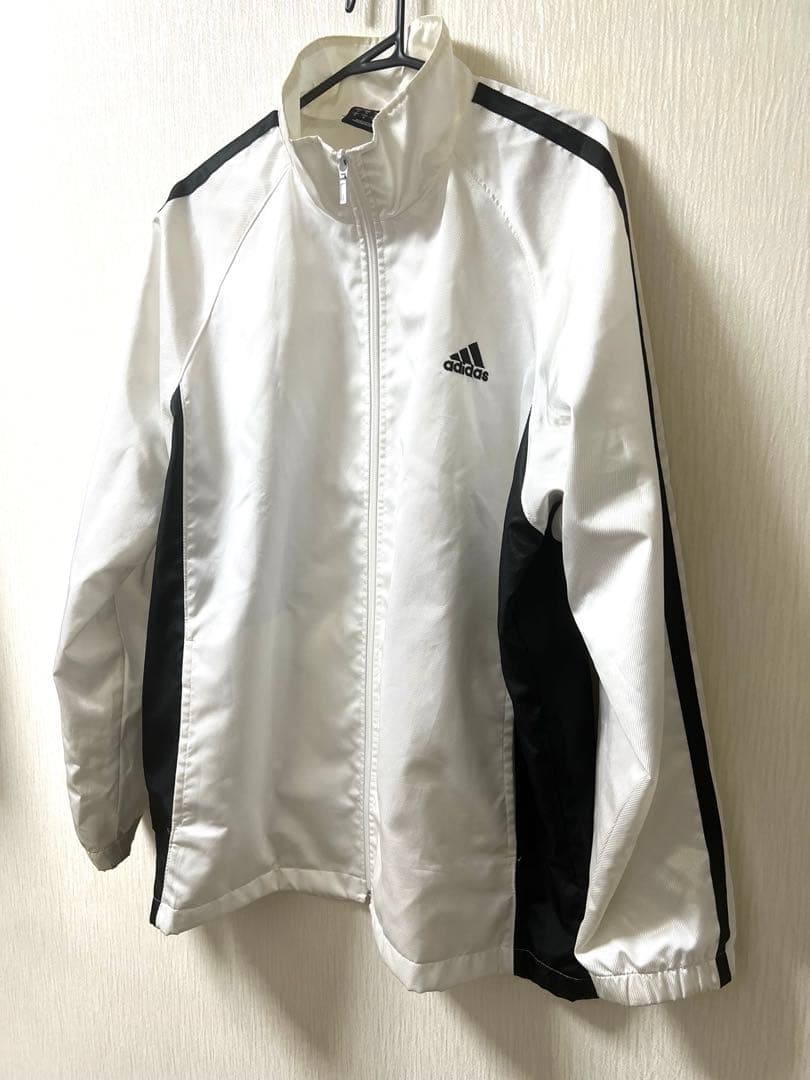 adidas 白　ジャージ　ホワイト　シャカシャカ　アディダス