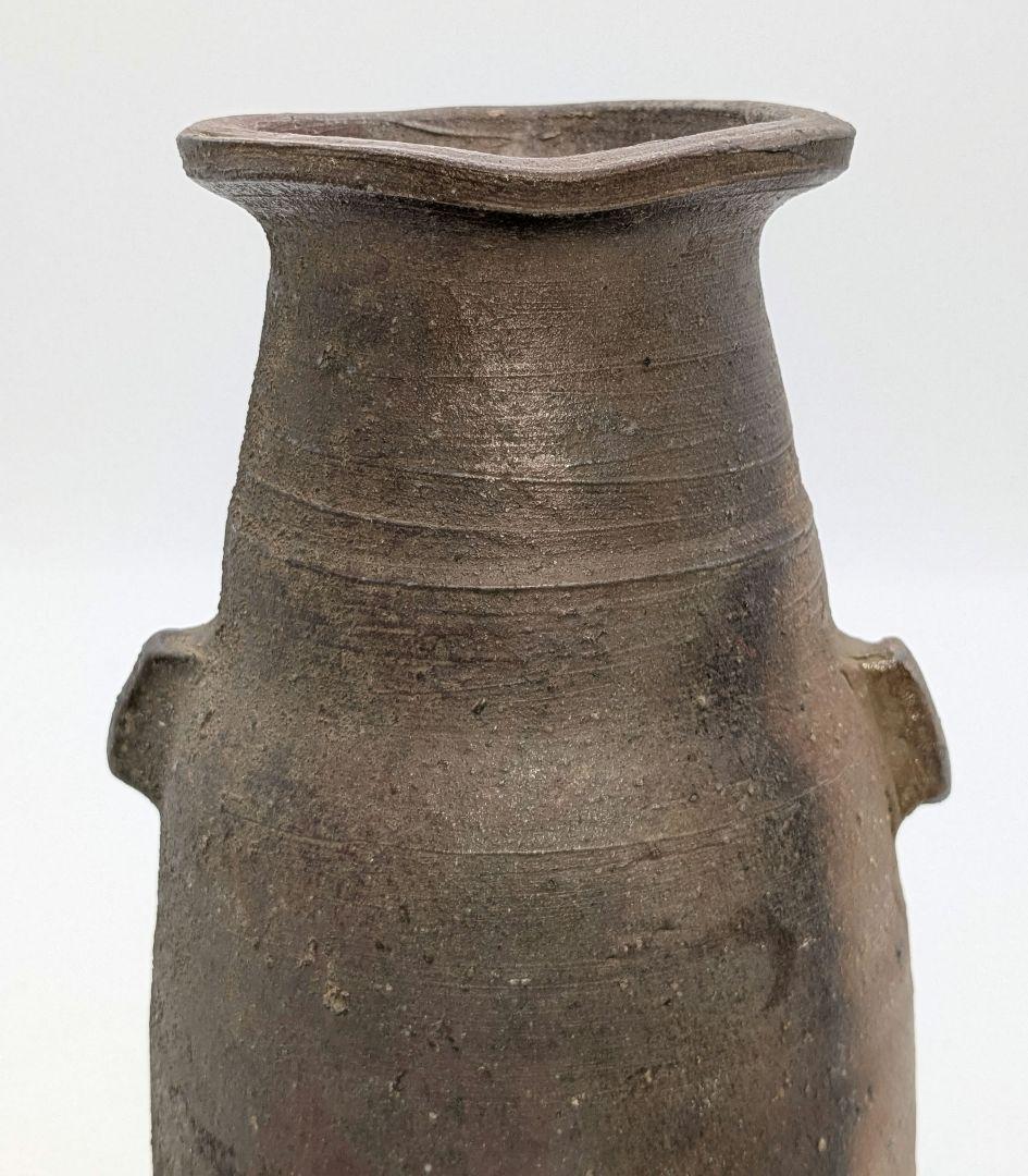 岡山県重要無形文化財 藤原建 備前焼 花入 合箱合布 花瓶 花器 フラワーベース