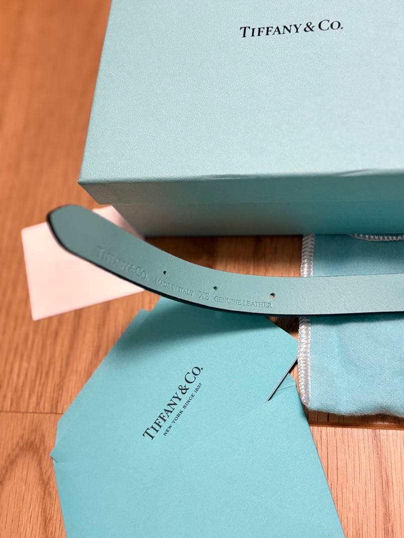 未使用品 XSサイズTiffany ティファニーレザー 犬首輪ドッグカラーペット