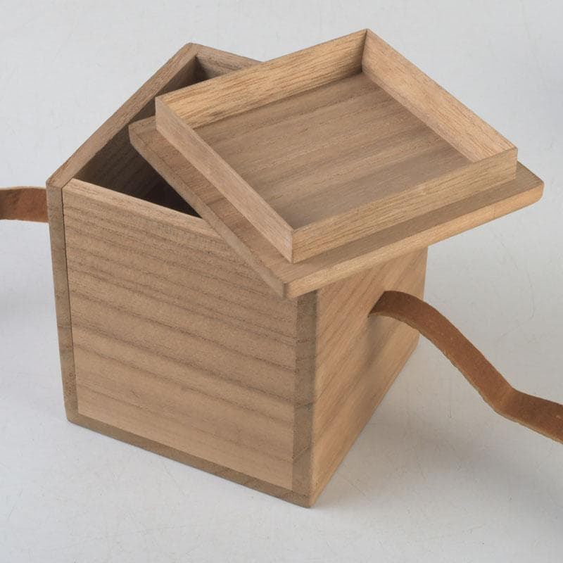 茶道具　黒漆　鶴蒔絵　中棗　共箱　V　9690