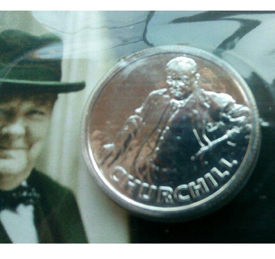 英国 イギリス￡20ポンド銀貨999ag 15.71g27mmチャーチルデザイン