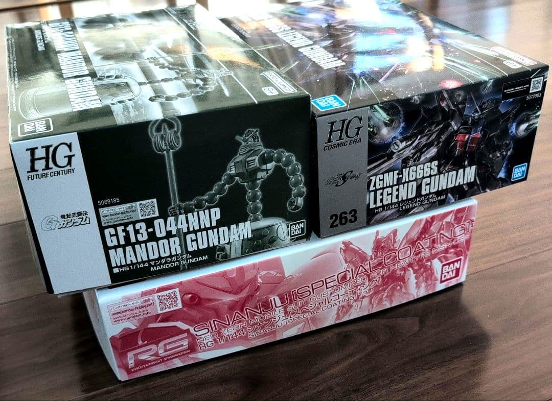 ガンプラ 3点 RG シナンジュ HG マンダラ HG レジェンドガンダム