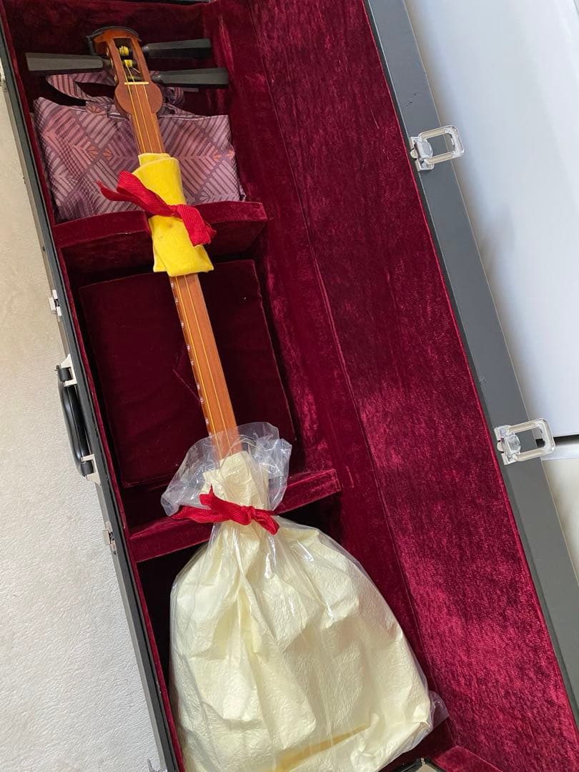 【皮張替済・すぐ弾ける】津軽三味線 撥3本(鼈甲含)・チューナー・ハードケース付