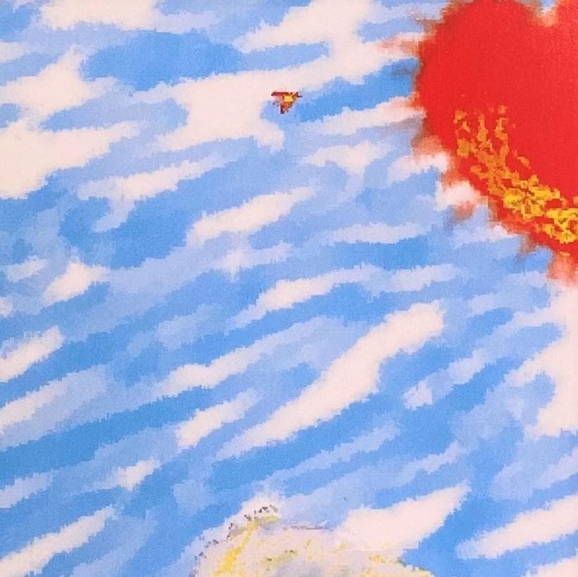 堤幸彦、【水色とねずみ色】、希少な額装用画集より、新品額装付