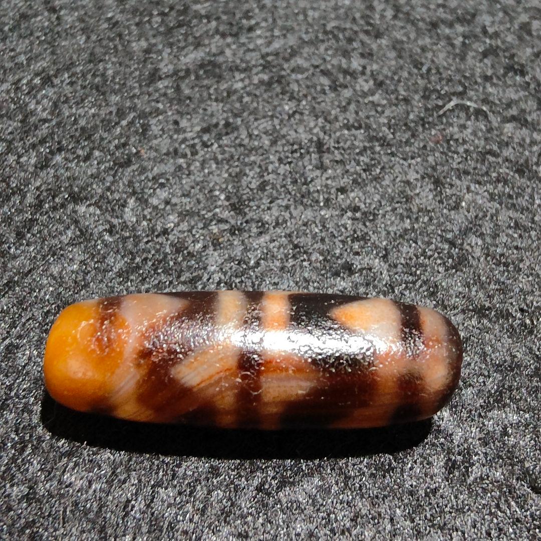 A24 老礦天珠　四線虎牙　天珠　天然石　鉱物　風水　開運　御守 ブレスレット