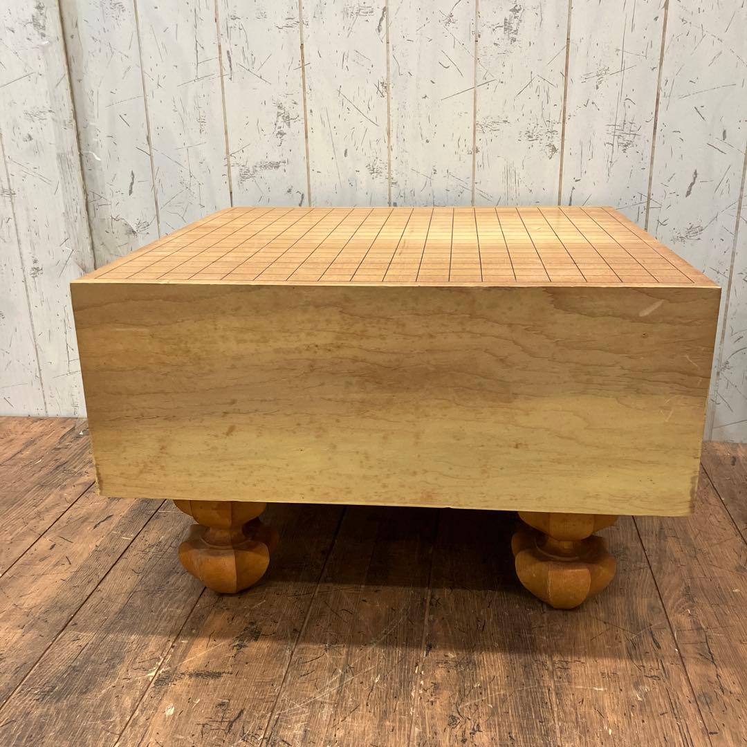 ②昭和レトロ 木製 囲碁版 囲碁盤 板 脚付 へそあり ボードゲーム 伝統ゲーム