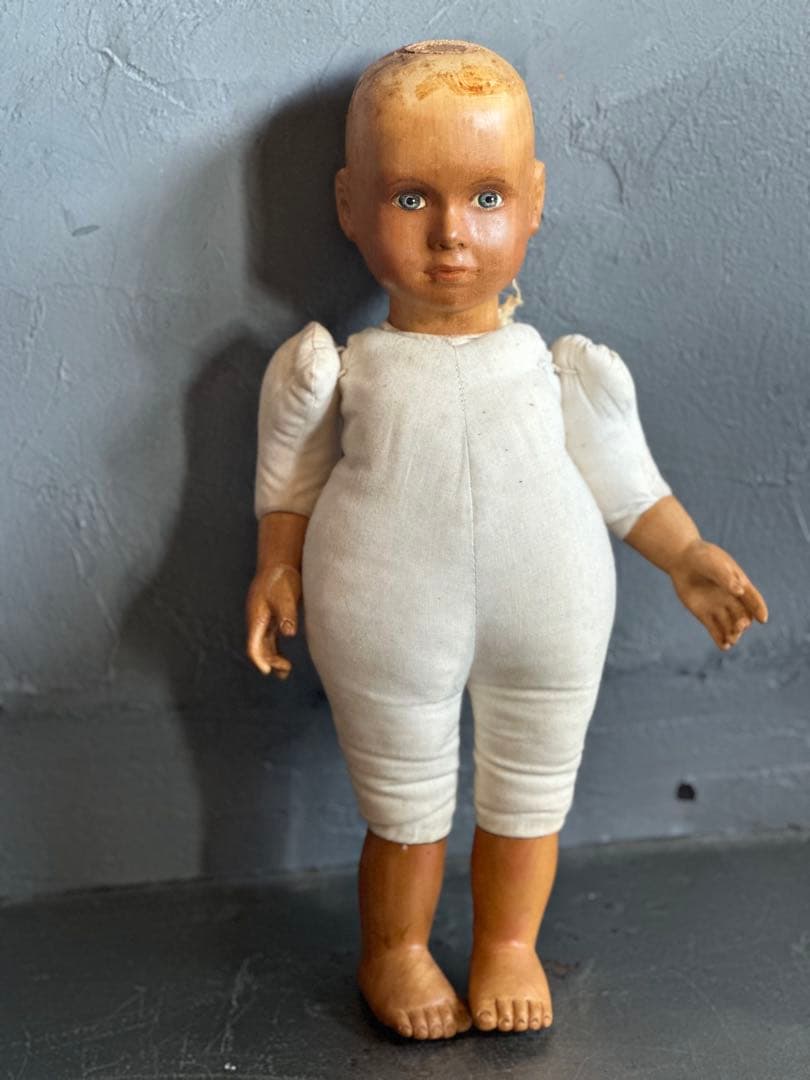 瞬間的お値下げ❣️アンティーク 木製人形 青い目