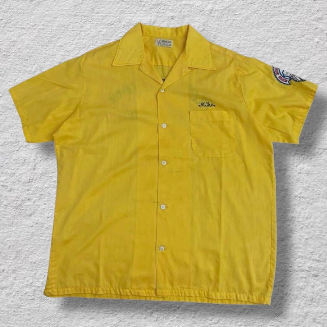 ヒルトンボーリングシャツ開襟70sUSA製チェーンステッチvintage古着