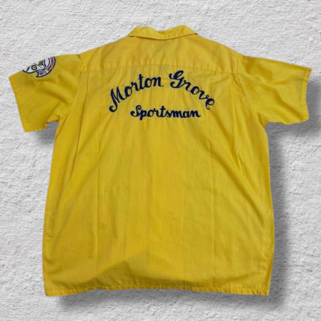 ヒルトンボーリングシャツ開襟70sUSA製チェーンステッチvintage古着