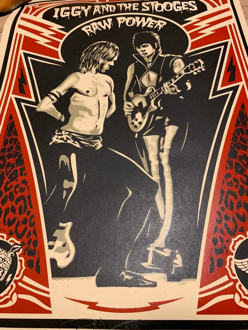 ★650部OBEYシェパードフェアリーイギーポップRawPowerサインエディ