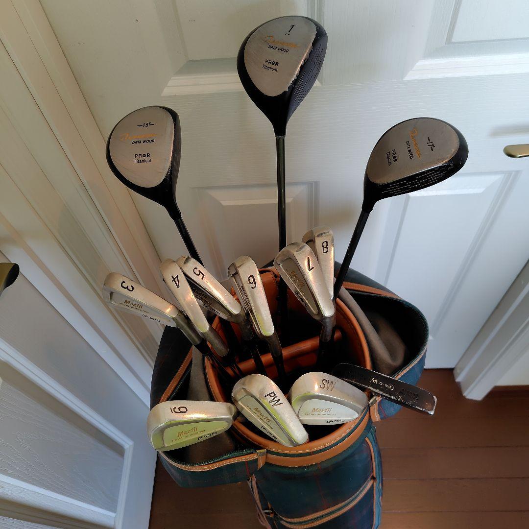 TRUSSARDI チェック柄キャディバッグ（女性·子供向き）＋クラブ13本＋α