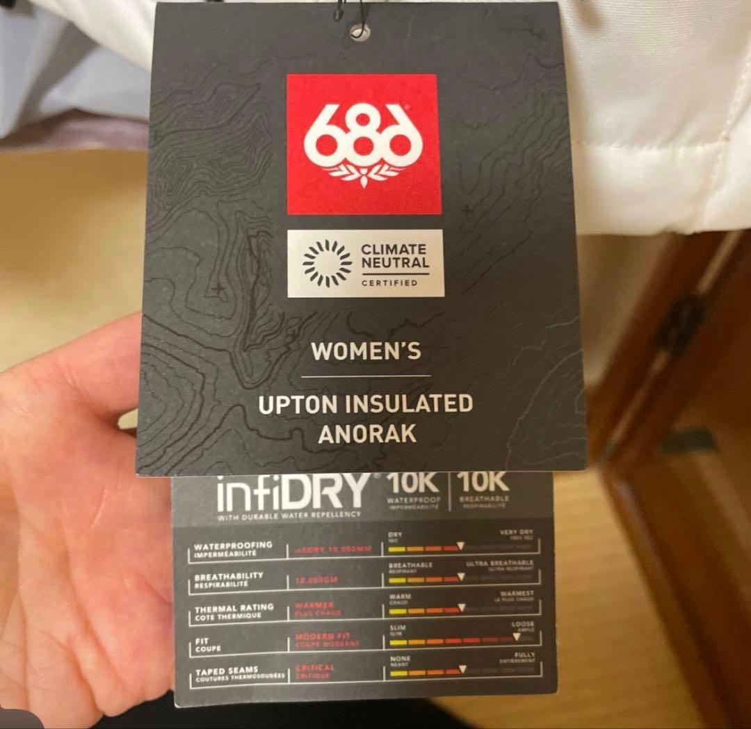 686 アノラックジャケット ホワイト/ネイビー