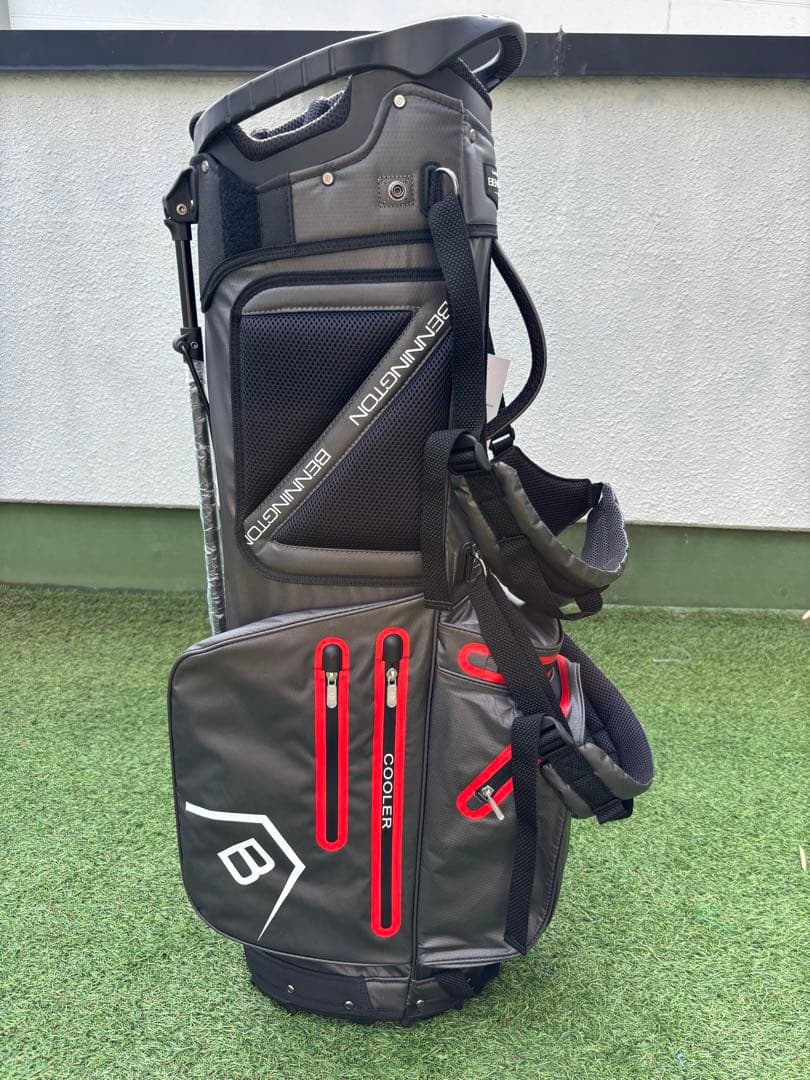 ベニントン　スタンドキャディバッグ　新品　ゴルフバッグ　グレー　レッド