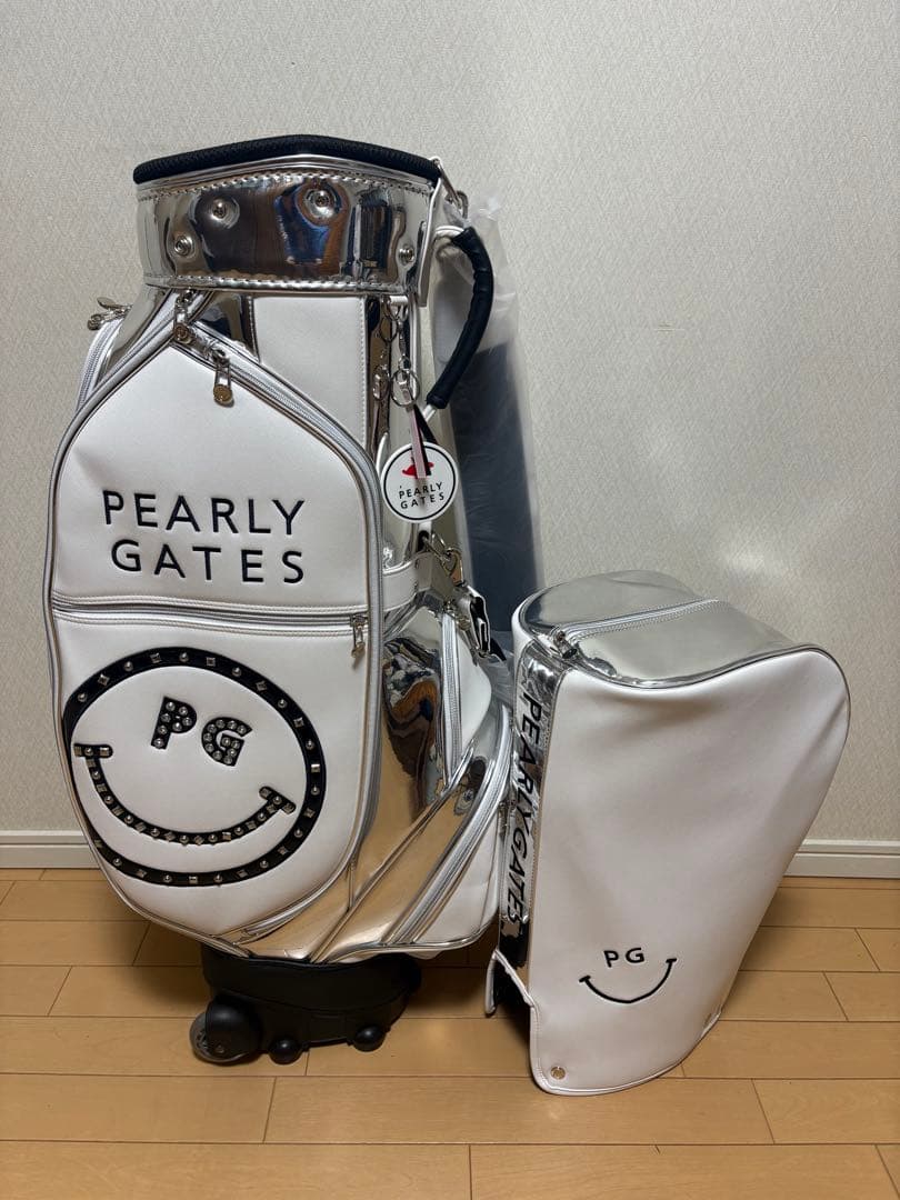 PEARLY GATES キャディバッグ シルバー/ホワイト
