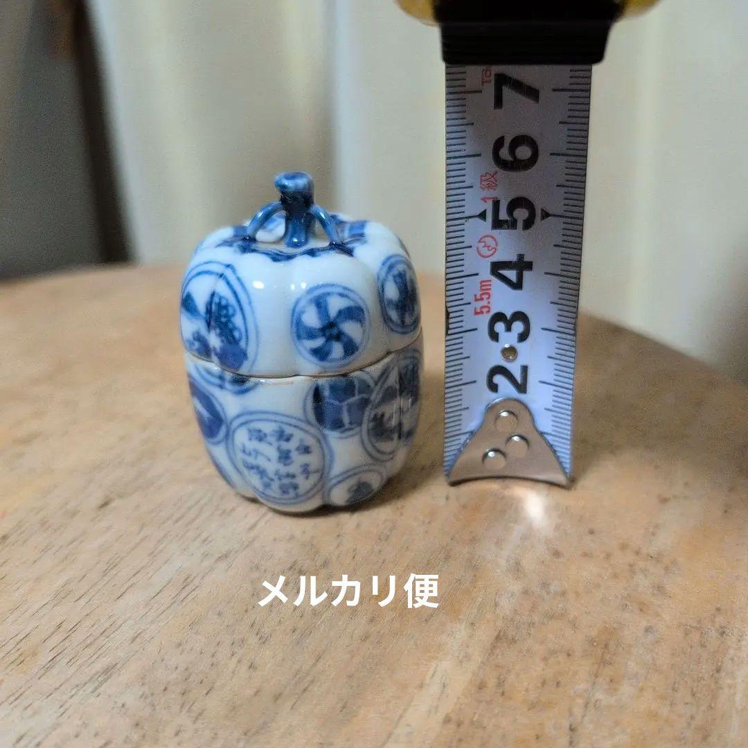 祥瑞 立瓜 香合 青花 染付 香織道具 時代物