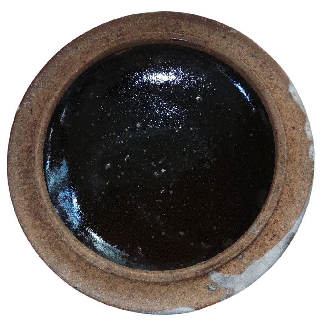 希少　越後太丘焼　織部釉水差　茶道具　明治レトロ