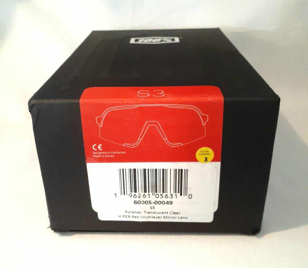 新モデル 100% S3 クリア / レッドミラー ワンハンドレッド サングラス