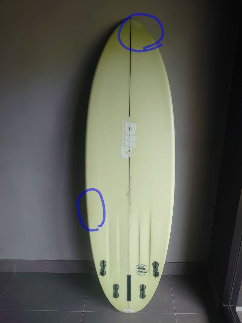 最終値下げ DHD ショートボード 5'10\" イエローナイフ 手渡し限定