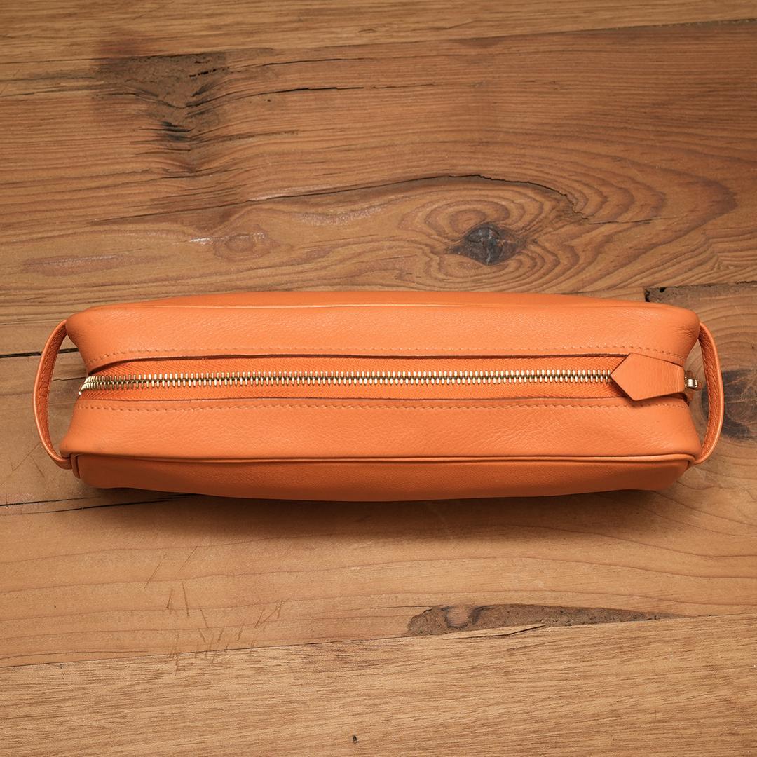 エルメス Scrib スクリブ　ペンケース ポーチ オレンジ マルチケース