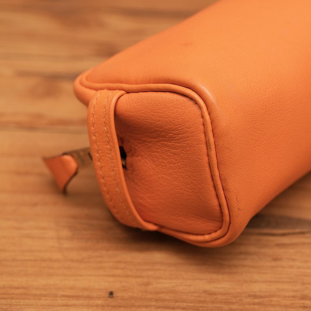 エルメス Scrib スクリブ　ペンケース ポーチ オレンジ マルチケース