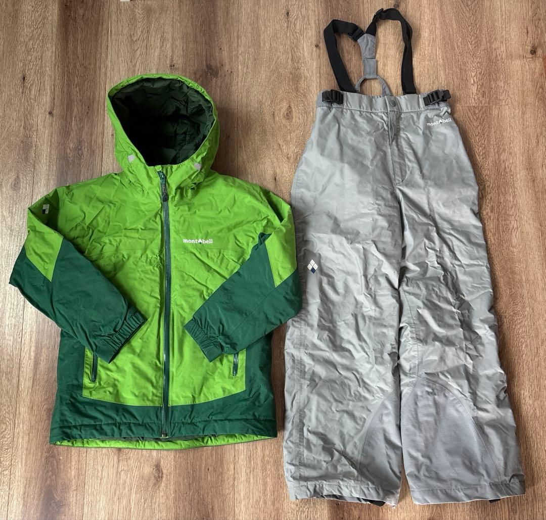 モンベル　mont-bell 子供用スキーウェア上下セット　グリーン　140㎝