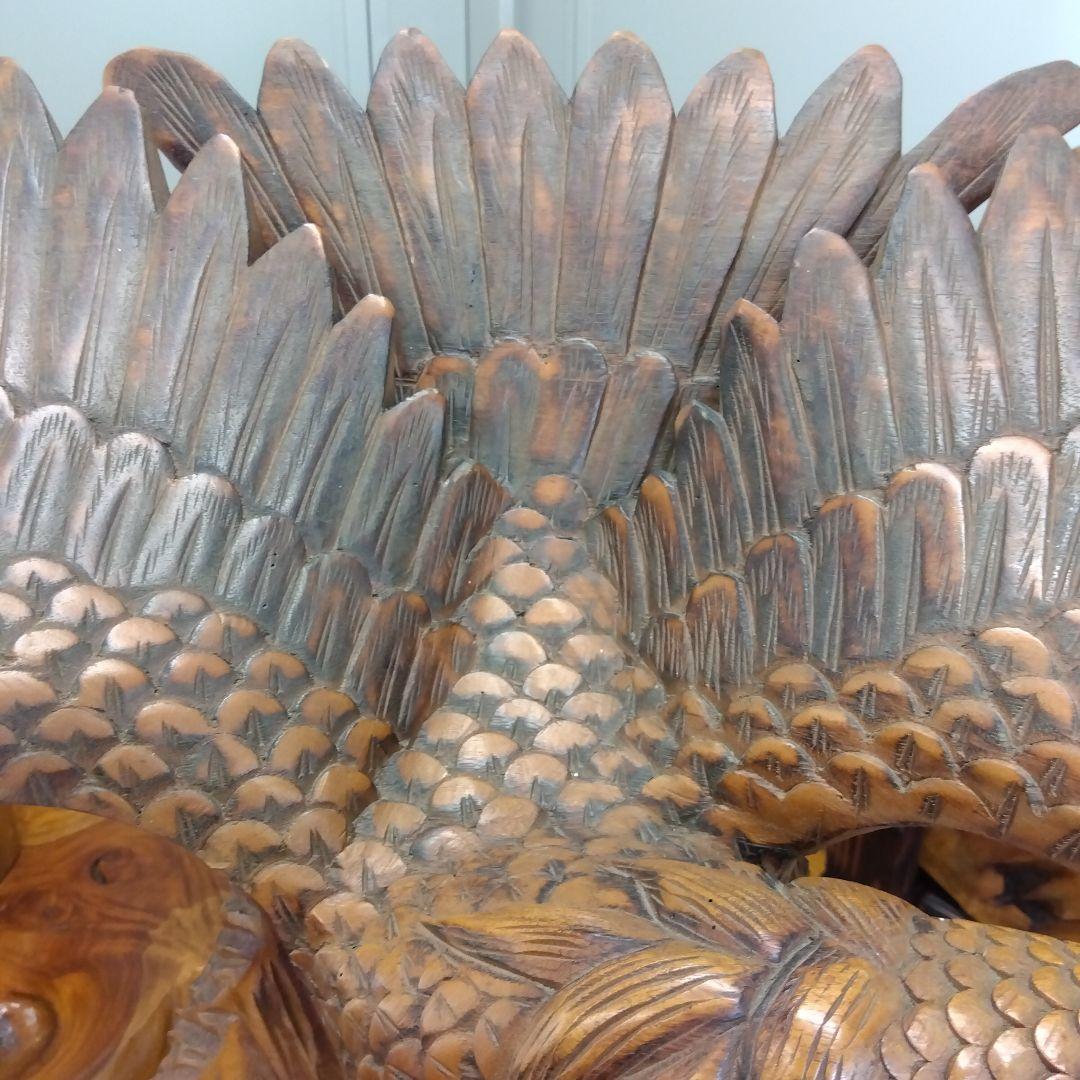 一本木　鷹の置物　オブジェ　レトロ　鷹・松