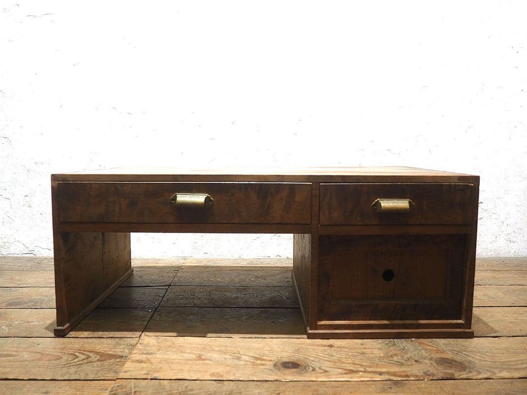 1289 ヴィンテージ　ロータイプの片袖机　文机　ローテーブル　収納棚　レトロ