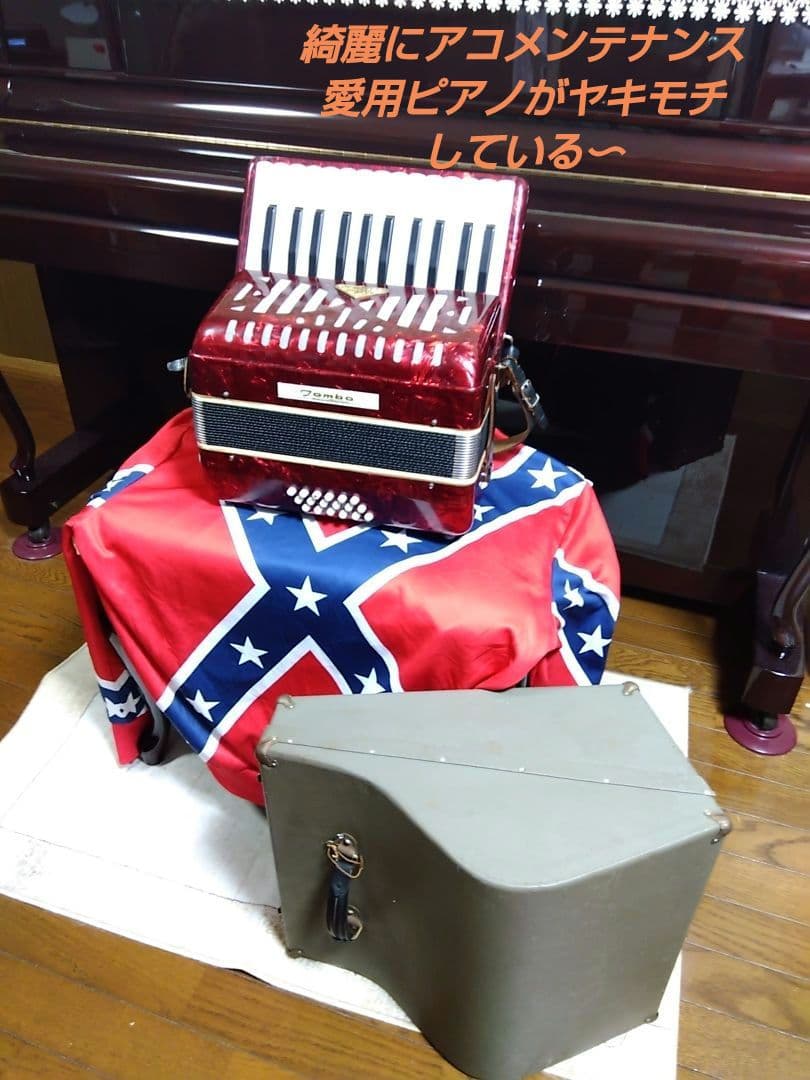 【メンテ完了品】 トンボ アコーディオン No.28 赤（即演奏可）ケース付