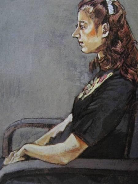 張替　真宏、横向きの少女、希少な画集より、新品高級額装付、版上サイン入り