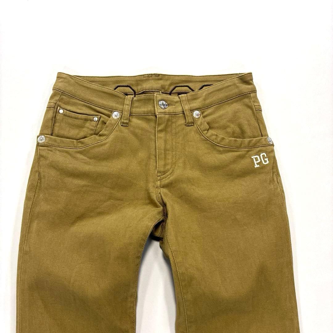 パーリーゲイツ　0/S ロングパンツ　バックロゴ　刺繍　カーキ　オールシーズン