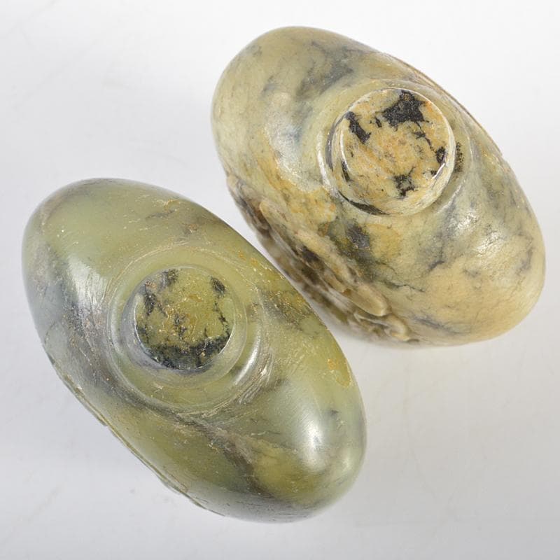 中国　玉石彫刻　鼻煙壷　2点まとめて　C　R5932