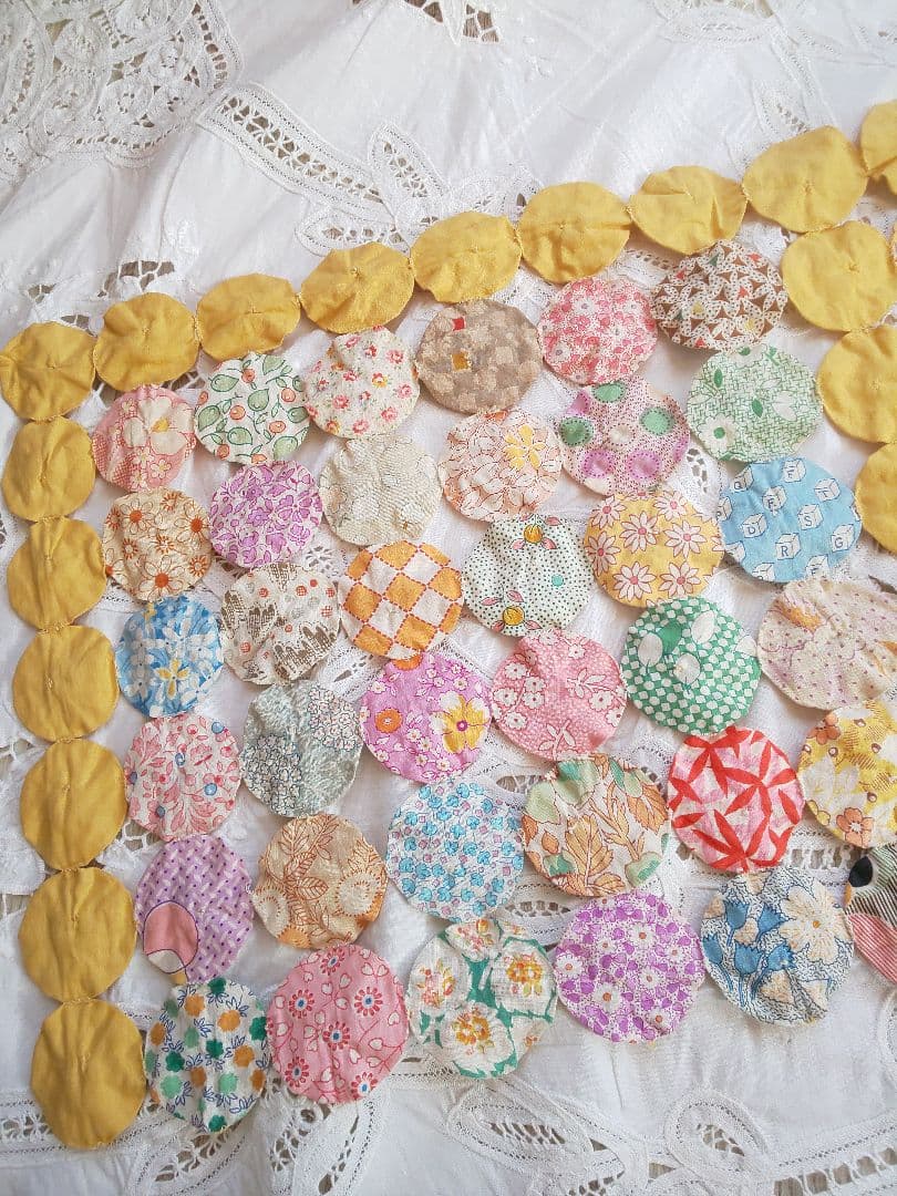 アンティーク ヨーヨーキルト フィードサック